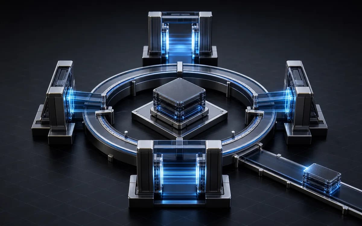 Abstract software artifact passing through a four-gate assurance chamber