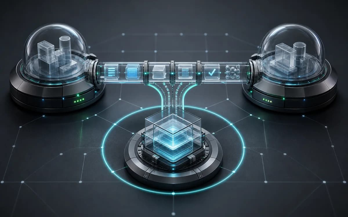 Abstract secure collaboration bridge connecting protected partner nodes